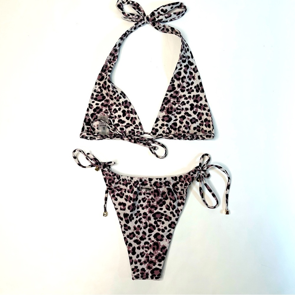 Blackbough Leopard Print Bikini Swimsuit Size Small
